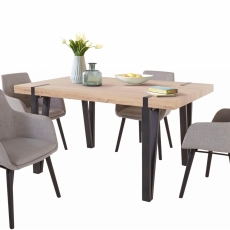 Jídelní set Shely II. 4+1, 150 cm, dub / světle šedá - 1