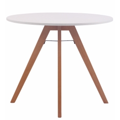 Jídelní stůl Alter, 90 cm, přírodní dřevo / bílá