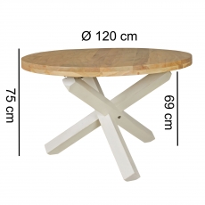 Jídelní stůl Boha kulatý, 120 cm, masiv akát - 3