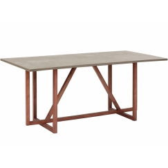 Jídelní stůl Buc, 180 cm, masivní mango / šedá