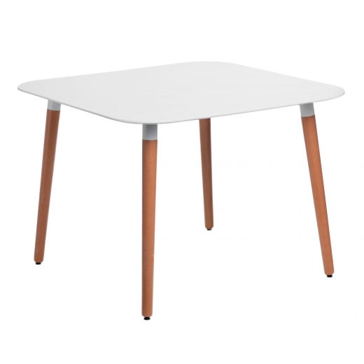 Jídelní stůl Clara čtvercový oblý, 100 cm, bílá - 1