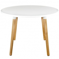 Jídelní stůl Clara kulatý, 100 cm, bílá - 1