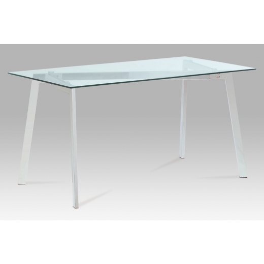 Jídelní stůl Elsa, 150 cm, čiré sklo/chrom - 1