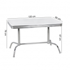 Jídelní stůl Elvis 2, 120 cm, bílá - 2