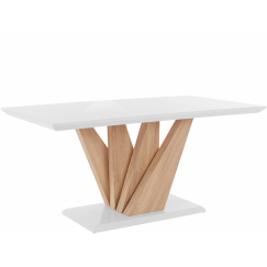 Jídelní stůl Keko, 160 cm, bílá / dub