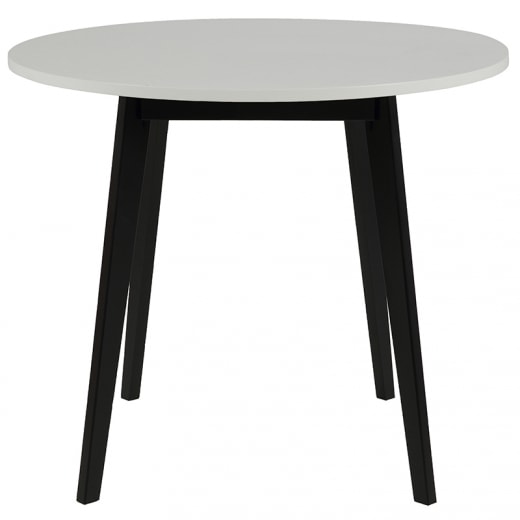 Jídelní stůl kulatý Corby, 90 cm černá / bílá - 1