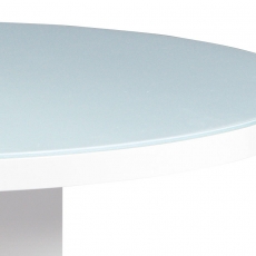 Jídelní stůl kulatý Judita, 108 cm, mléčné sklo/bílá - 2