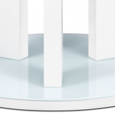 Jídelní stůl kulatý Judita, 108 cm, mléčné sklo/bílá - 3