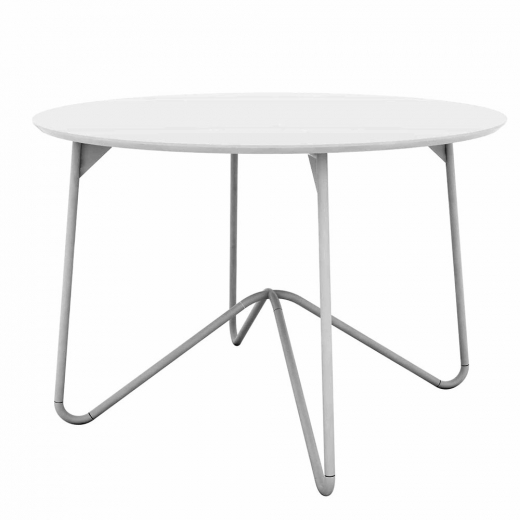 Jídelní stůl kulatý Strict, 110 cm, bílá/bílá - 1