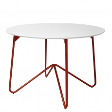 Jídelní stůl kulatý Strict, 110 cm, bílá/červená - 1