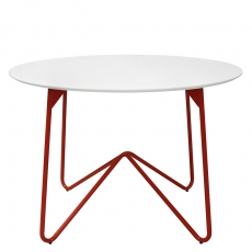 Jídelní stůl kulatý Strict, 110 cm, bílá/červená - 4
