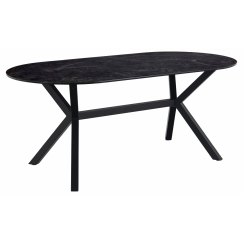 Jídelní stůl Laxey, 180 cm, černá