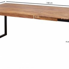 Jídelní stůl Leron, 190 cm, masiv Sheesham - 4