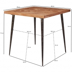 Jídelní stůl Lura, 80 cm, masiv akát - 4