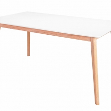 Jídelní stůl Milenium, 160 cm, bílá/dub - 1