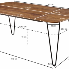 Jídelní stůl Nora, 180 cm, masiv Sheesham - 4
