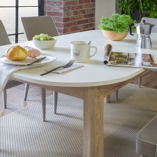 Jídelní stůl rozkládací Skane, 200 cm, bílá/Sonoma dub - 2