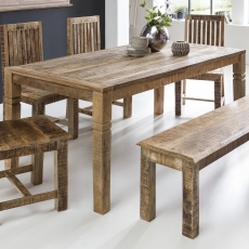 Jídelní stůl Rustica, 120 cm, mangové dřevo - 7