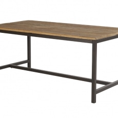 Jídelní stůl s dřevěnou deskou Harvest, 180 cm - 1