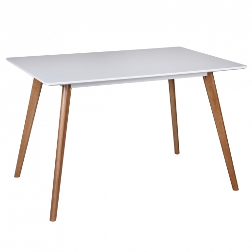 Jídelní stůl Scanio, 120 cm, bílá/dub - 1