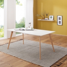 Jídelní stůl Scanio, 160 cm, bílá/dub - 4