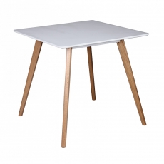 Jídelní stůl Scanio, 80 cm, bílá/dub - 2