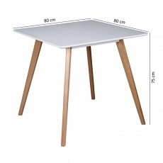 Jídelní stůl Scanio, 80 cm, bílá/dub - 3