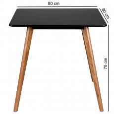 Jídelní stůl Scanio, 80 cm, černá/dub - 3