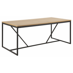 Jídelní stůl Seaford, 180 cm, černá / dub