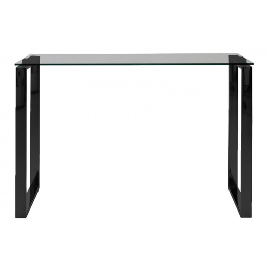 Jídelní stůl Tracy, 110 cm, kouřové sklo/černá - 1