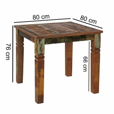 Jídelní stůl z recyklovaného dřeva Kalkutta, 80 cm, mango - 3