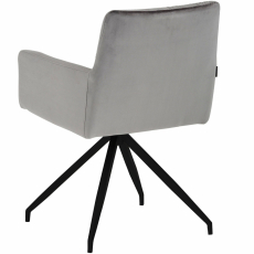 Jídelní židle Aashay (SADA 2 ks), samet, šedá - 5