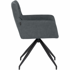 Jídelní židle Aashay (SADA 2 ks), syntetická kůže, šedá - 3