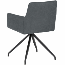 Jídelní židle Aashay (SADA 2 ks), syntetická kůže, šedá - 5