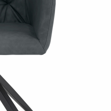 Jídelní židle Aashay (SADA 2 ks), syntetická kůže, šedá - 6