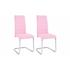 Jídelní židle Aber (SET 2 ks), růžová