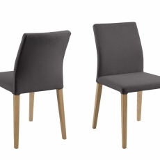 Jídelní židle Adalyn (SET 2 ks),  tmavě šedá / dub - 1