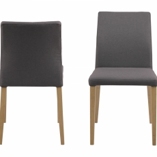 Jídelní židle Adalyn (SET 2 ks),  tmavě šedá / dub - 2