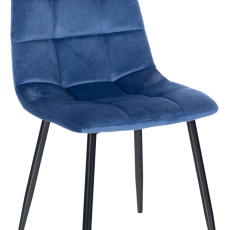 Jídelní židle Antibes, samet, modrá - 1
