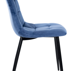 Jídelní židle Antibes, samet, modrá - 3
