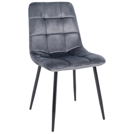 Jídelní židle Antibes, samet, tmavě šedá - 1