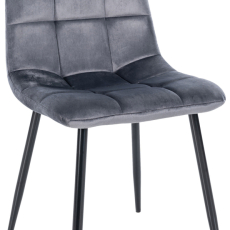 Jídelní židle Antibes, samet, tmavě šedá - 1