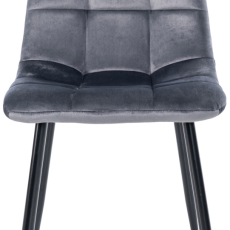 Jídelní židle Antibes, samet, tmavě šedá - 2