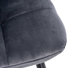 Jídelní židle Antibes, samet, tmavě šedá - 7