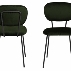 Jídelní židle  Ariana (SET 2ks), samet, tmavě zelená - 2