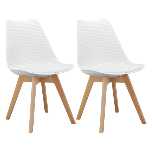Jídelní židle Armin (SET 2 ks), plast, bílá - 1