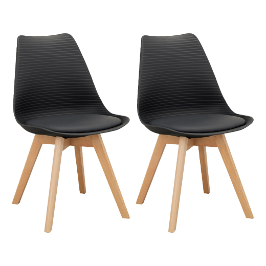 Jídelní židle Armin (SET 2 ks), plast, černá - 1