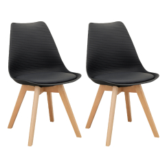 Jídelní židle Armin (SET 2 ks), plast, černá
