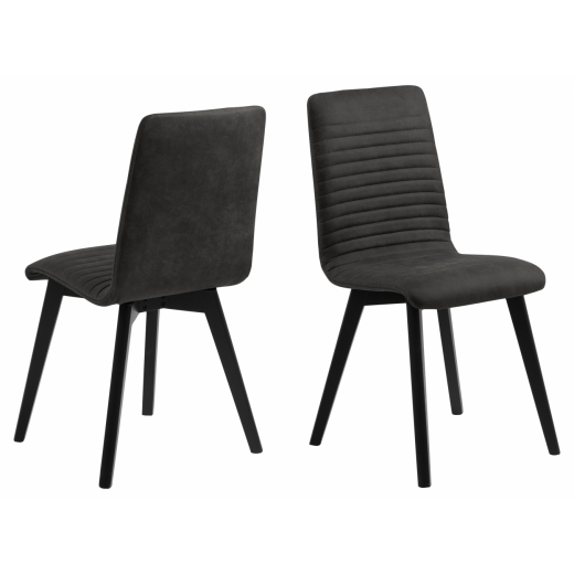 Jídelní židle Arosa (SET 2ks), samet, antracitová - 1