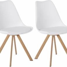 Jídelní židle Artas (SET 2 ks), bílá - 1